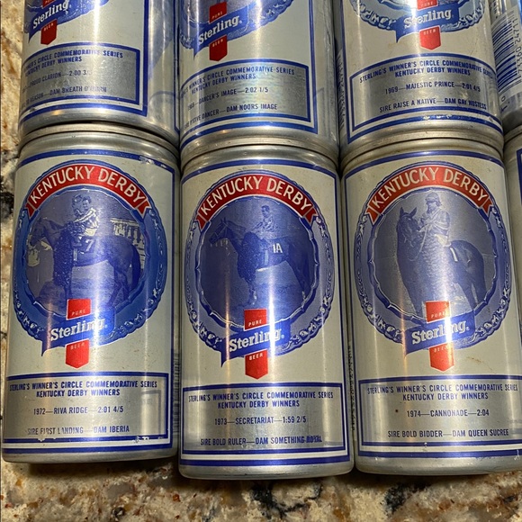 Vintage Sterling Kentucky Derby horse racing beer can set 1962-1975 g Hellman - Picture 6 of 9